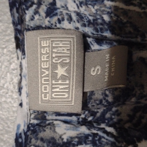 CONVERSE Fit And Flare Sundress Blue And White Mini size small - Picture 6 of 7